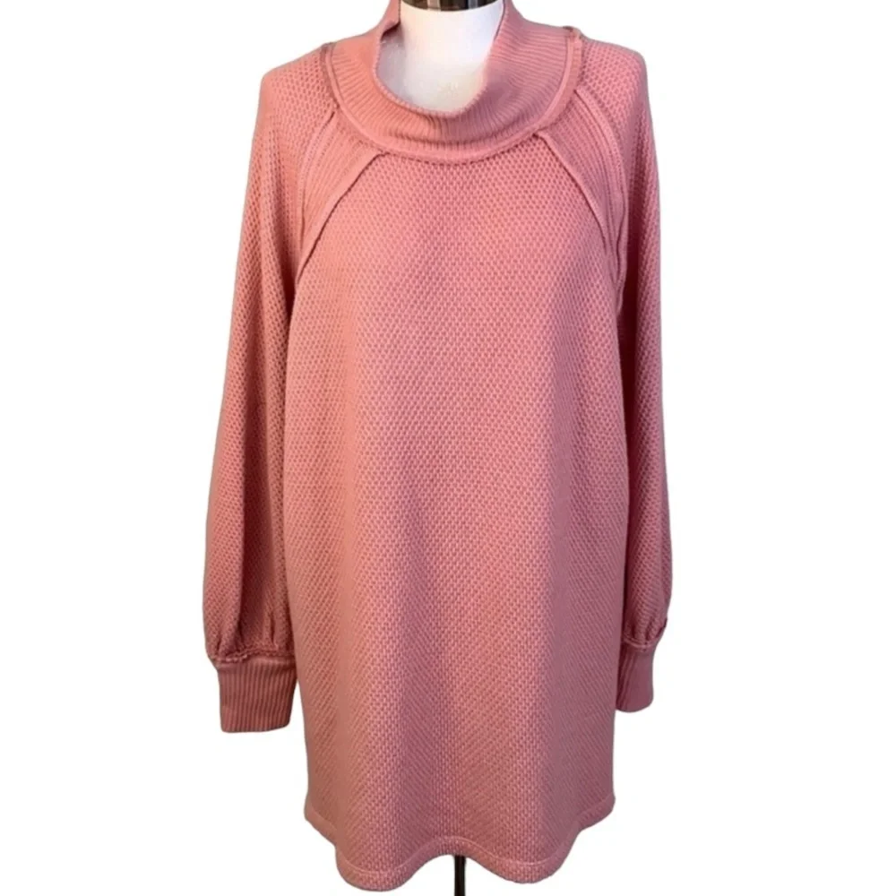 FREE PEOPLE® WE THE FREE She’s A Keeper Mock Neck Faded Coral Sweater/Top NWT